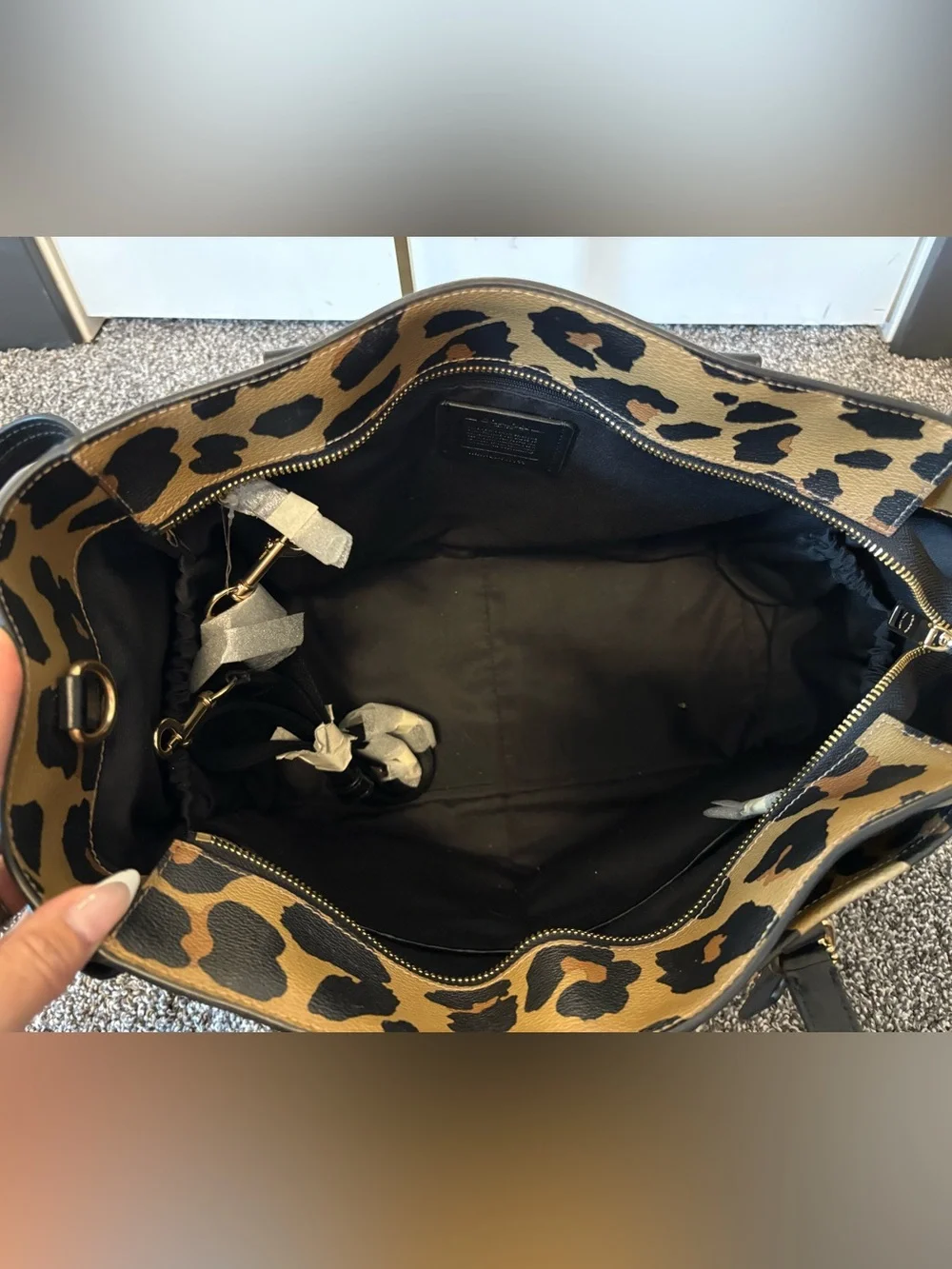 COACH BABY BAG WITH LEOPARD PRINT NWT